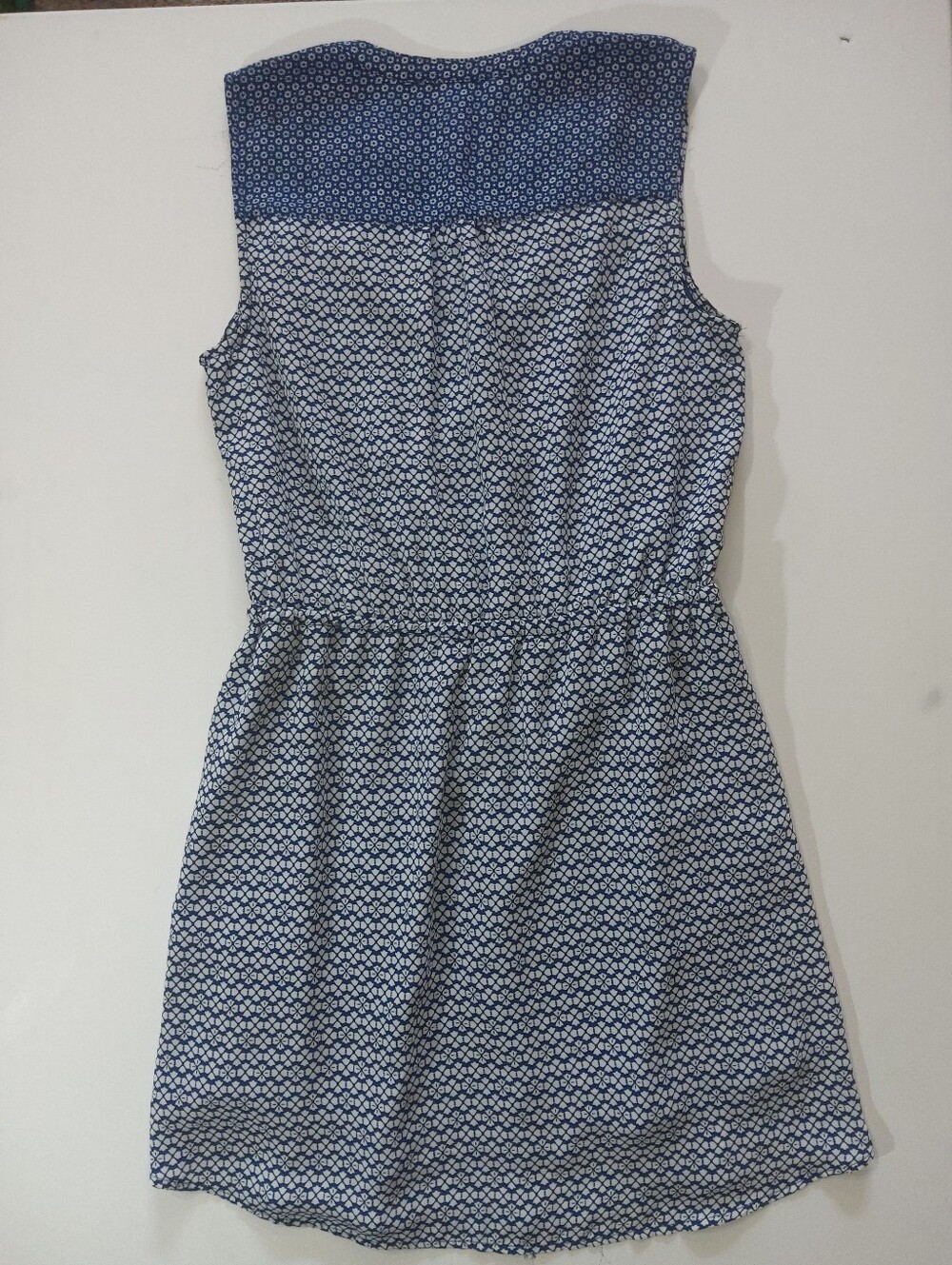 Gap Midi Dress Womens Size Small Blue White Geometric Coastal Casual Indie Boho - Picture 5 of 8